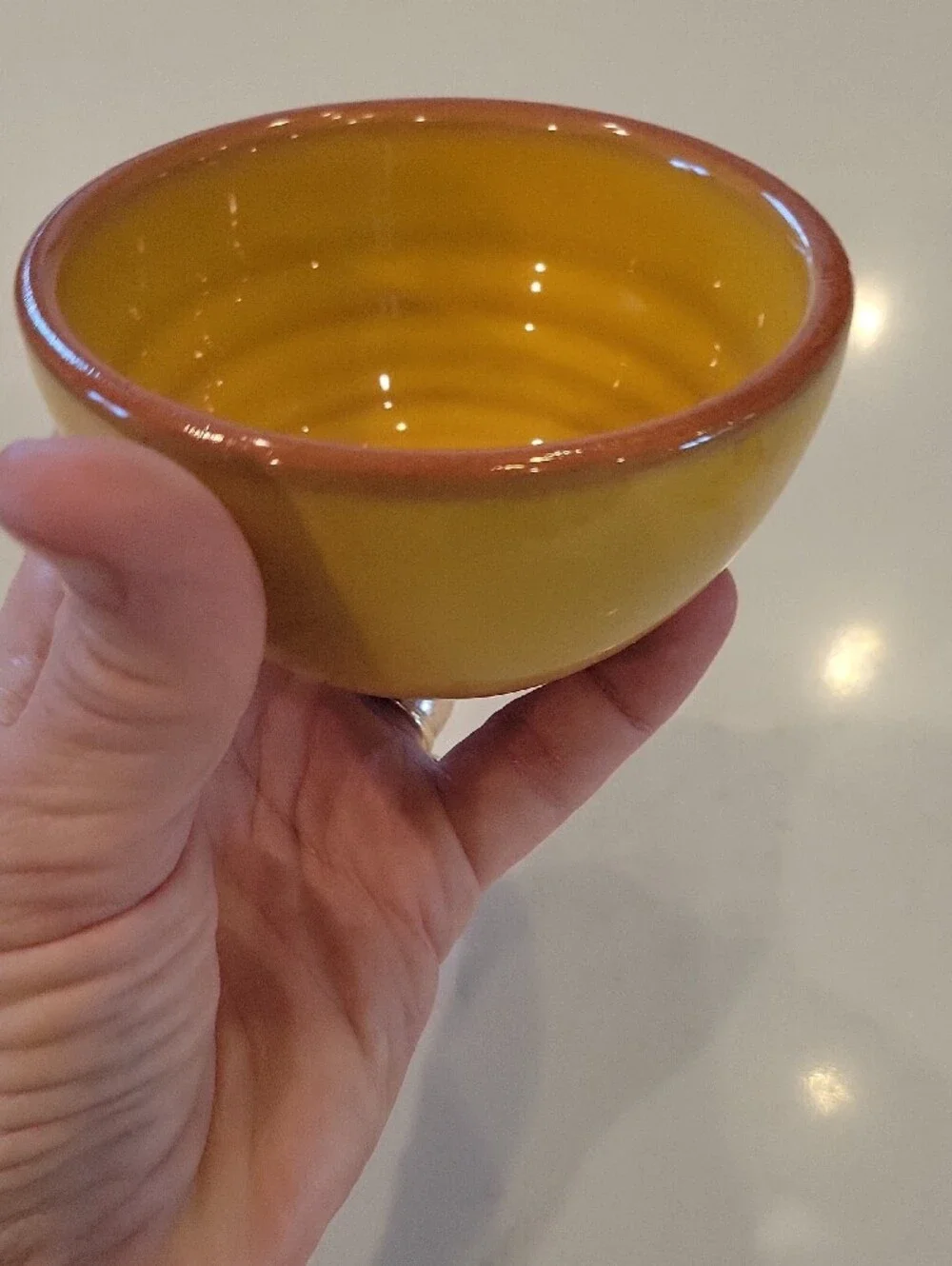Pier 1 Nectar Yellow Glazed Terracotta Bowl